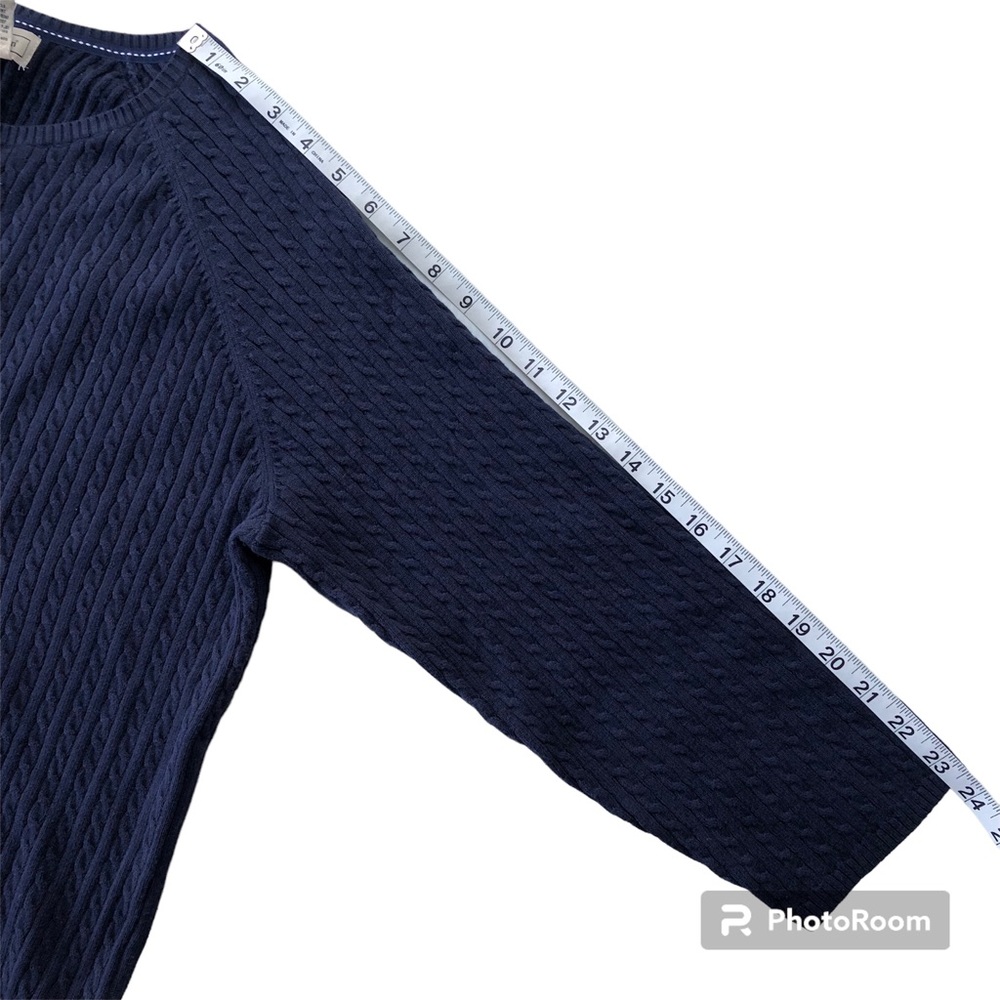 NWT L.L Bean Plus Size Women’s Button Front Knit Cardigan Sweater, Navy Size 2X - Picture 12 of 16